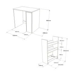 Armadio multiuso grande Axel, 94x60h88 cm, Noce e Bianco<Dmora Hot