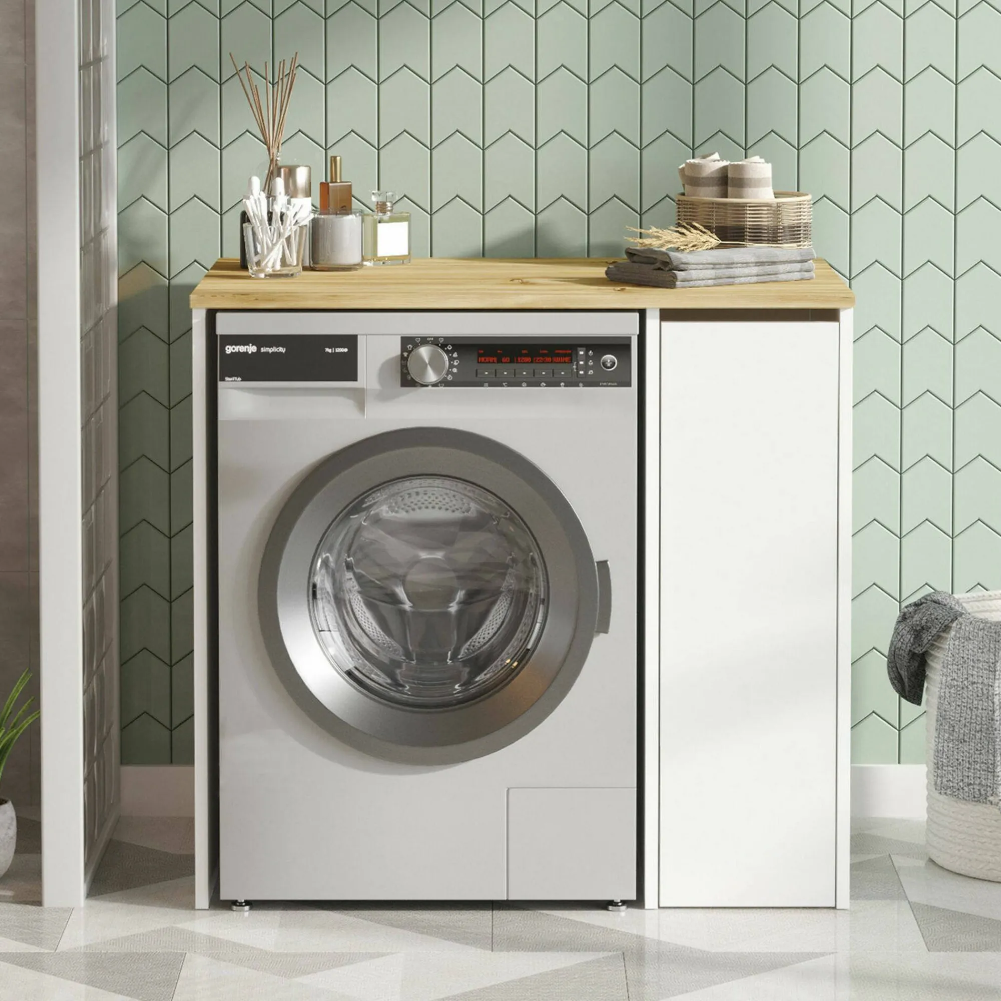 Armadio multiuso grande Axel, 94x60h88 cm, Noce e Bianco<Dmora Hot
