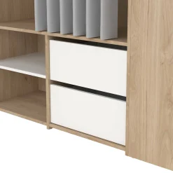 Armadio multiuso grande Amaranto, 40x128 h198 cm, Rovere e Bianco<Dmora Store