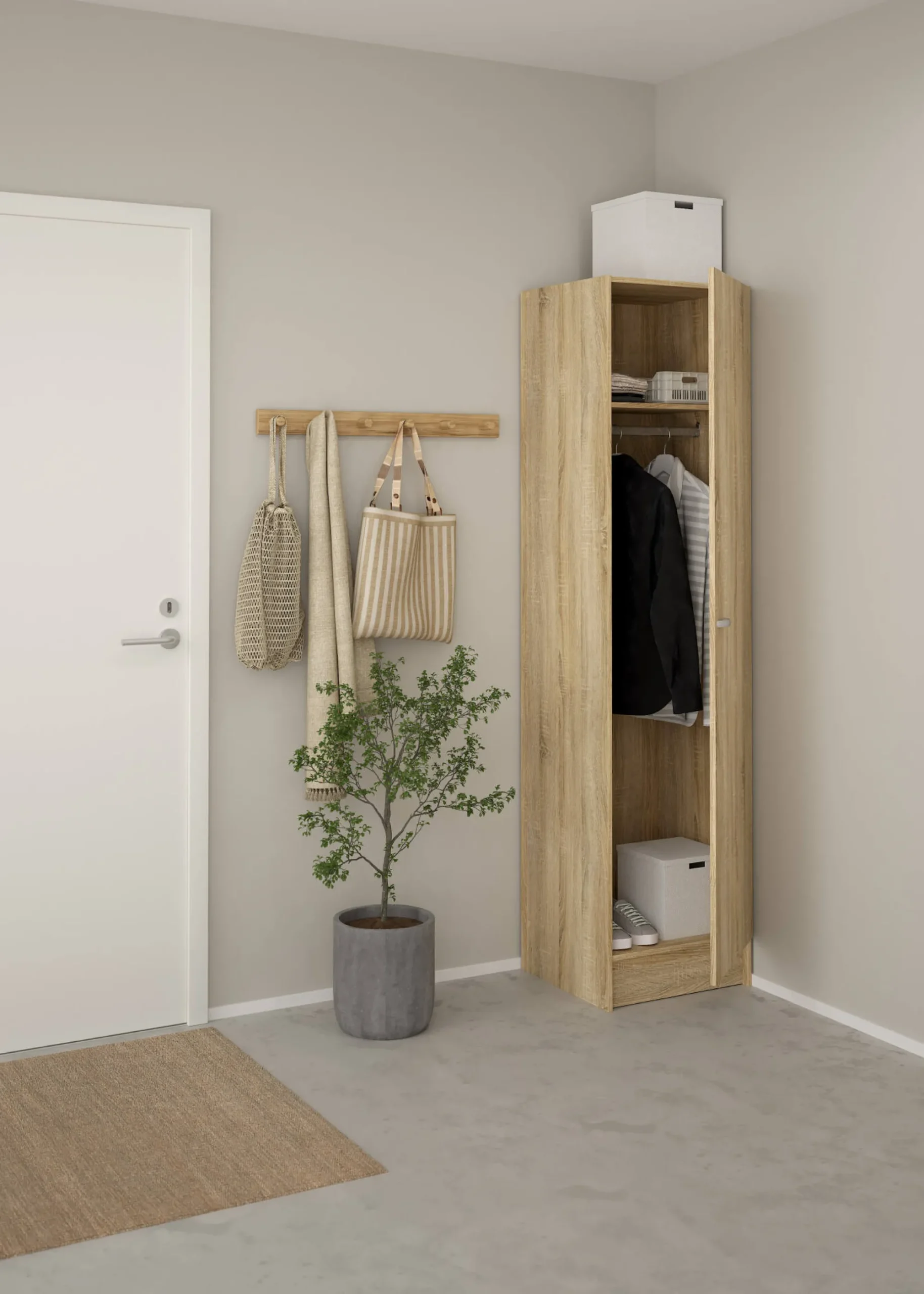 Armadio multiuso grande Airone, 49x47 h200 cm,<Dmora Online