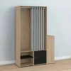 Armadio multiuso grande Drein, 40x128 h198 cm, Rovere e Nero<Dmora Best