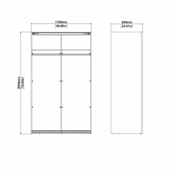 Armadio multiuso grande Ethelfleda, 62x119 h200 cm,<Dmora Hot