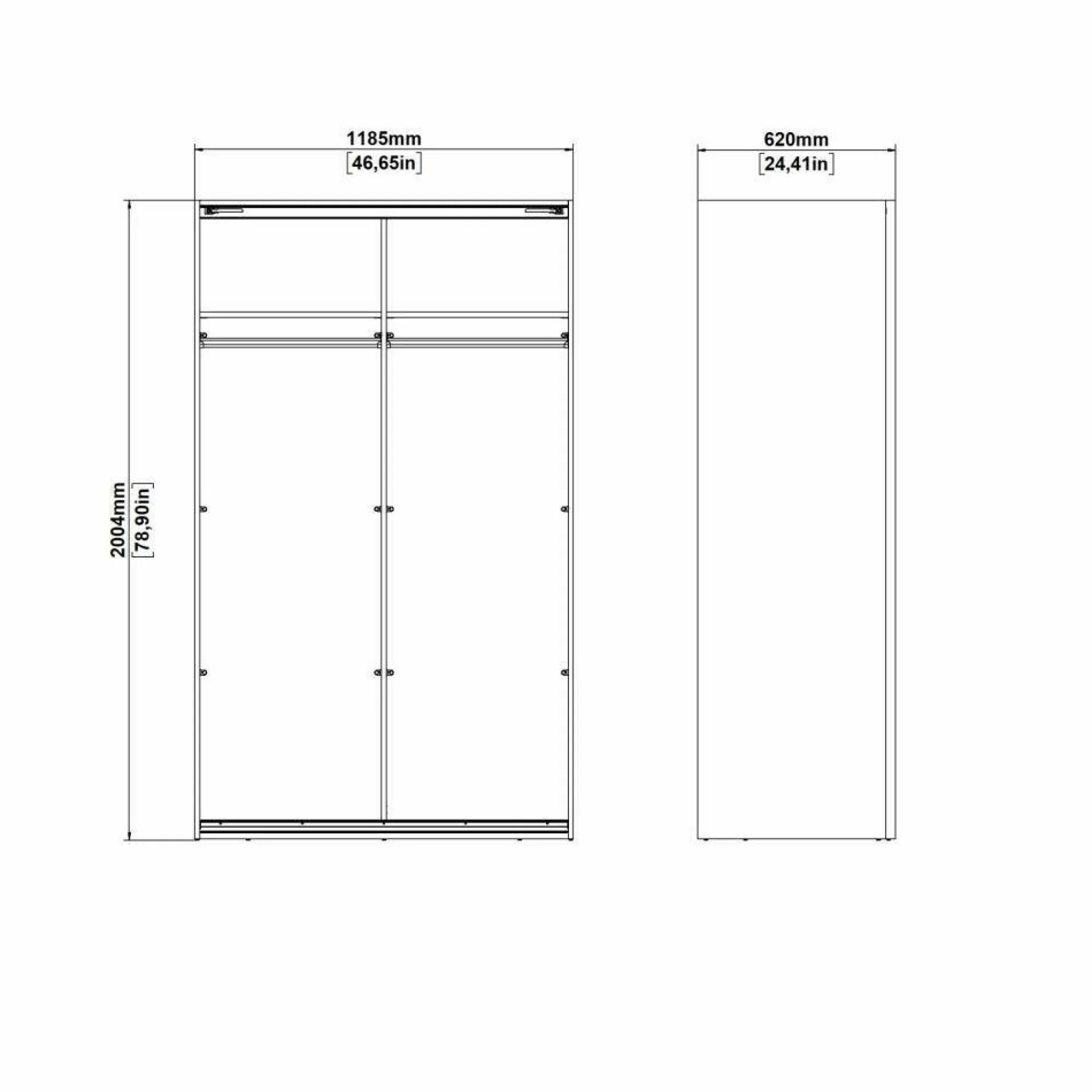 Armadio multiuso grande Ethelfleda, 62x119 h200 cm,<Dmora Hot