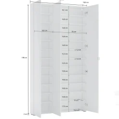 Armadio multiuso grande Enza, 11x19h200 cm,<Dmora New