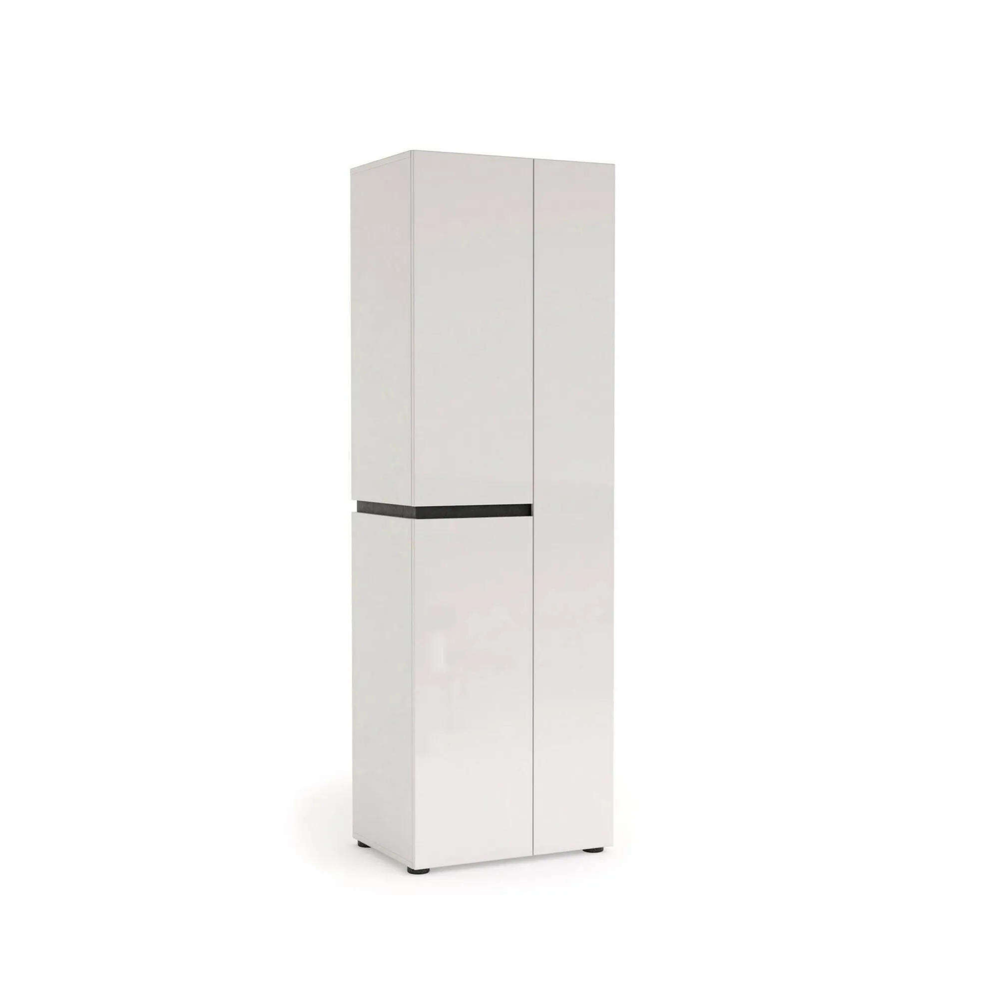 Armadio multiuso grande Linfa, 61x45h190 cm, Bianco lucido e Antracite<Dmora Online