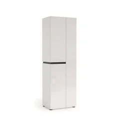 Armadio multiuso grande Linfa, 61x45h190 cm, Bianco lucido e Antracite<Dmora Online