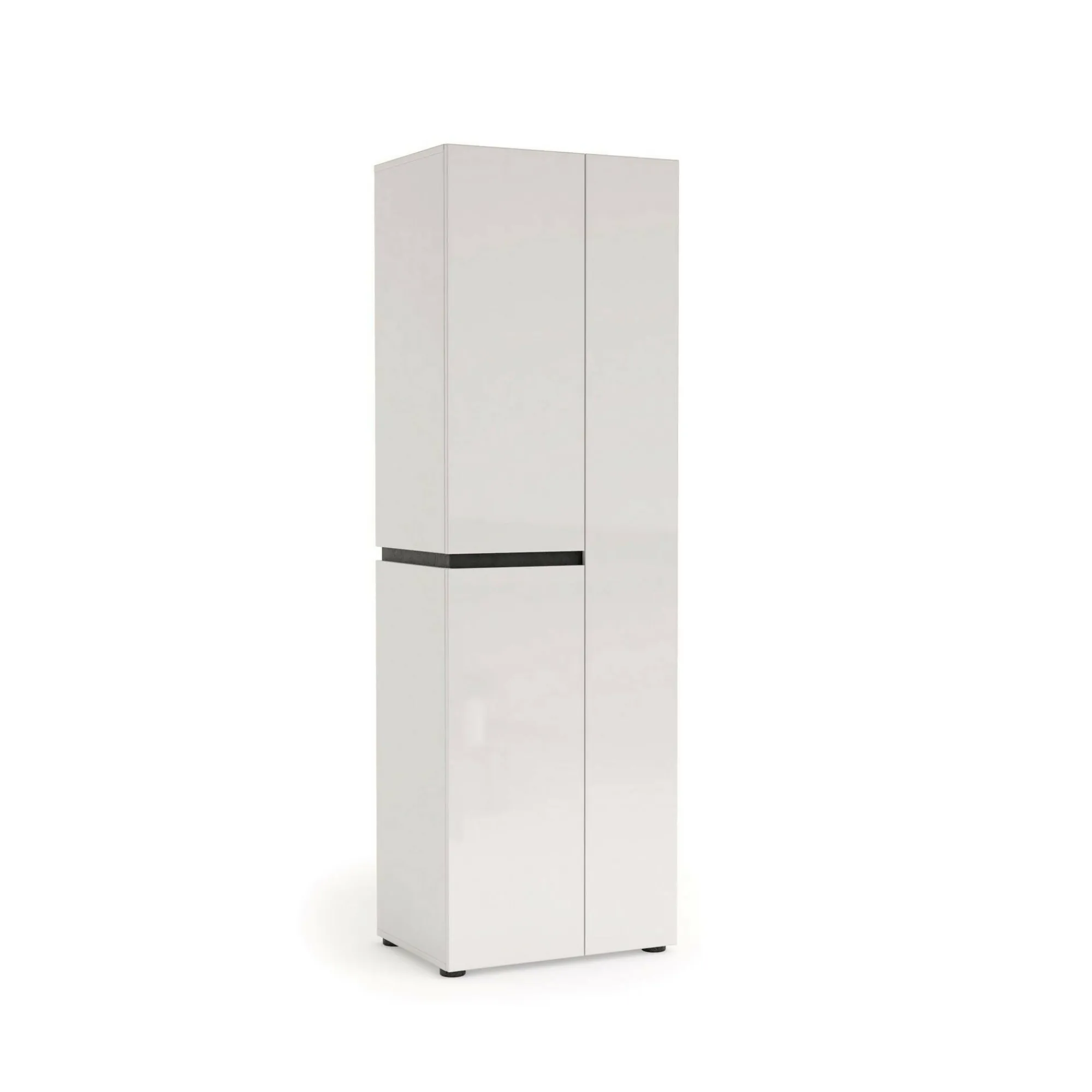 Armadio multiuso grande Linfa, 61x45h190 cm, Bianco lucido e Antracite<Dmora Online