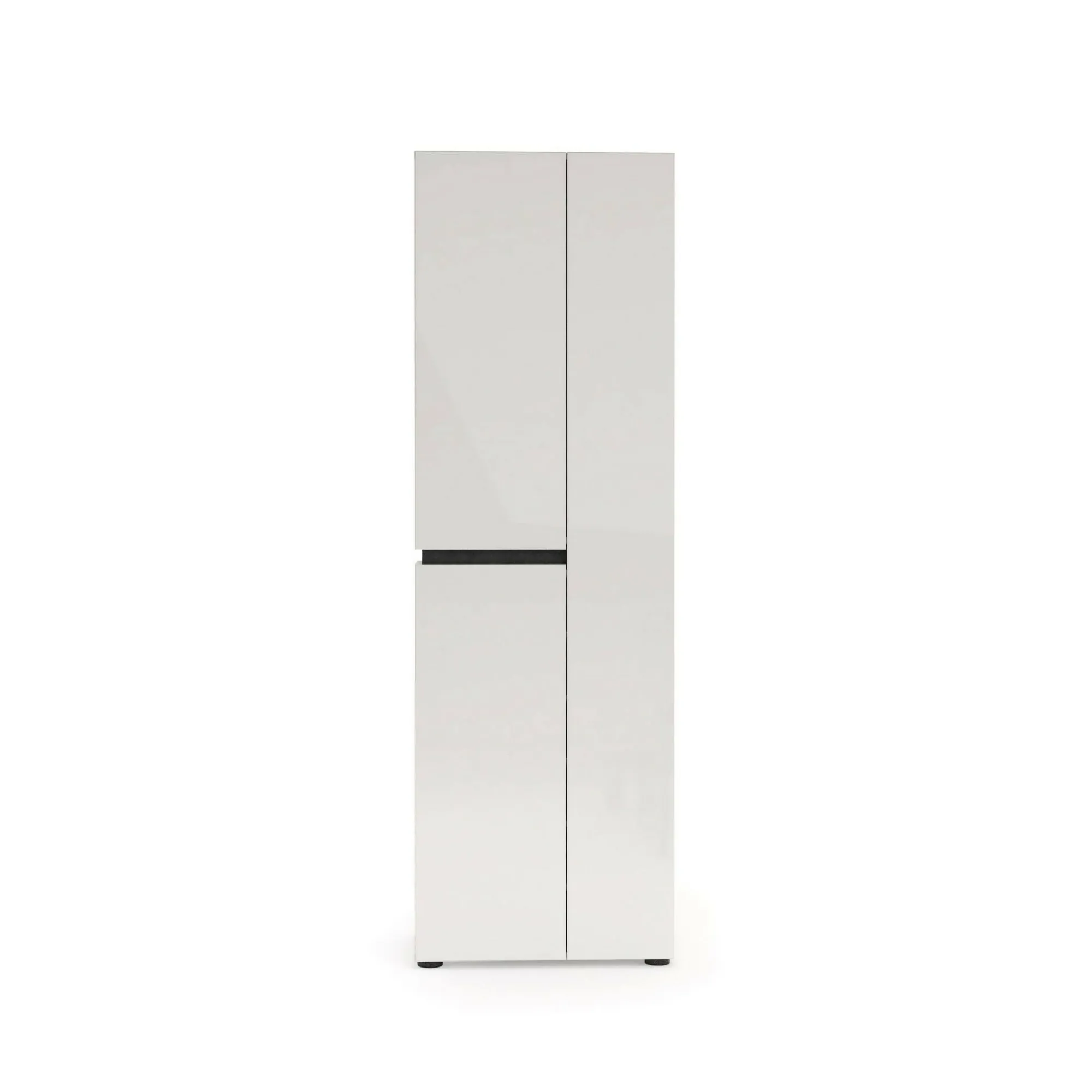 Armadio multiuso grande Linfa, 61x45h190 cm, Bianco lucido e Antracite<Dmora Online