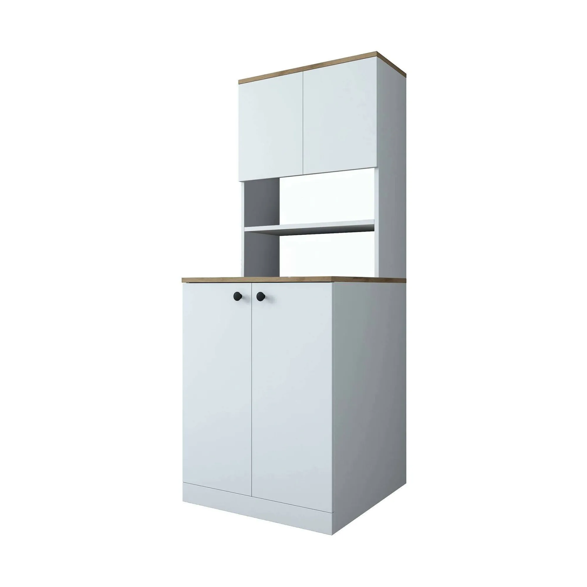 Armadio multiuso grande Marty, 70x73h184 cm, Bianco e Noce<Dmora Cheap