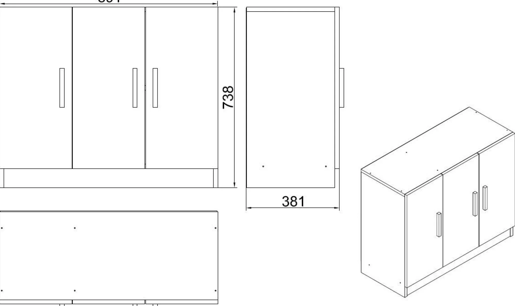 Armadio multiuso grande Olana, 89x38 h74 cm,<Dmora Clearance