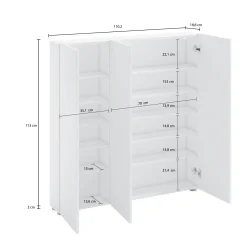 Armadio multiuso grande Onice, 110x19h115 cm,<Dmora New