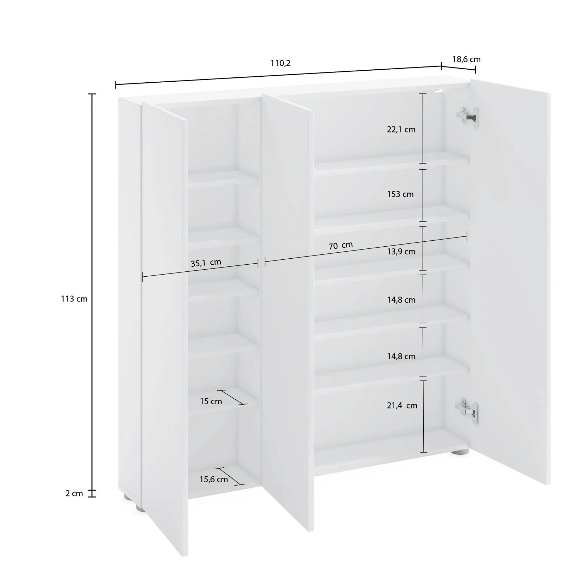 Armadio multiuso grande Onice, 110x19h115 cm,<Dmora New