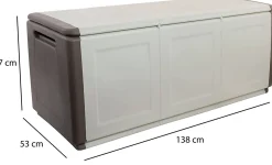Baule Achse, 138x53h57 cm, Beige e Marrone<Dmora Clearance