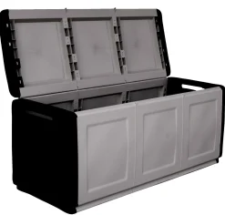 Baule Achse, 138x53h57 cm, Grigio chiaro e Nero<Dmora Cheap