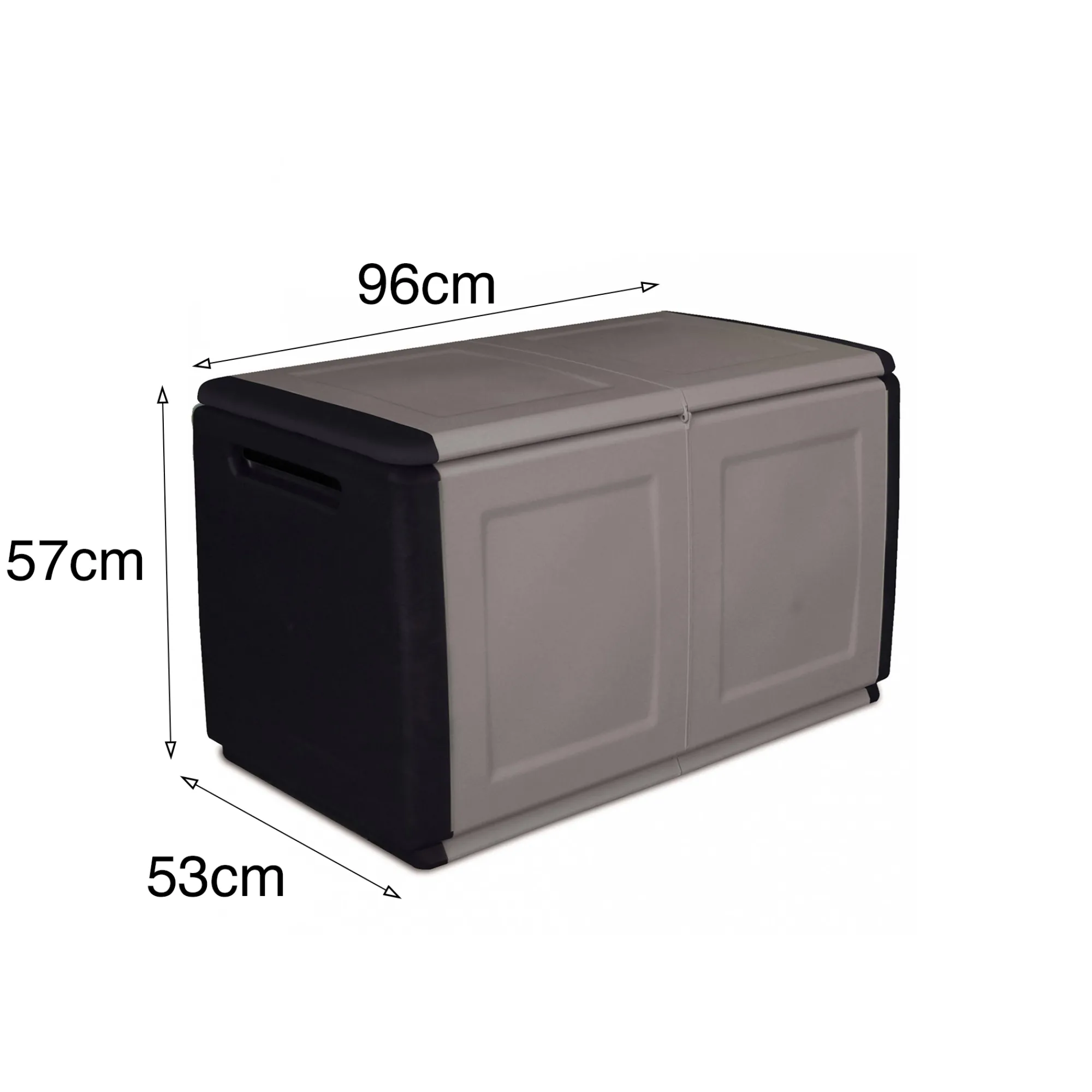 Baule Andra, 96x53h57 cm, Grigio chiaro e Nero<Dmora Sale