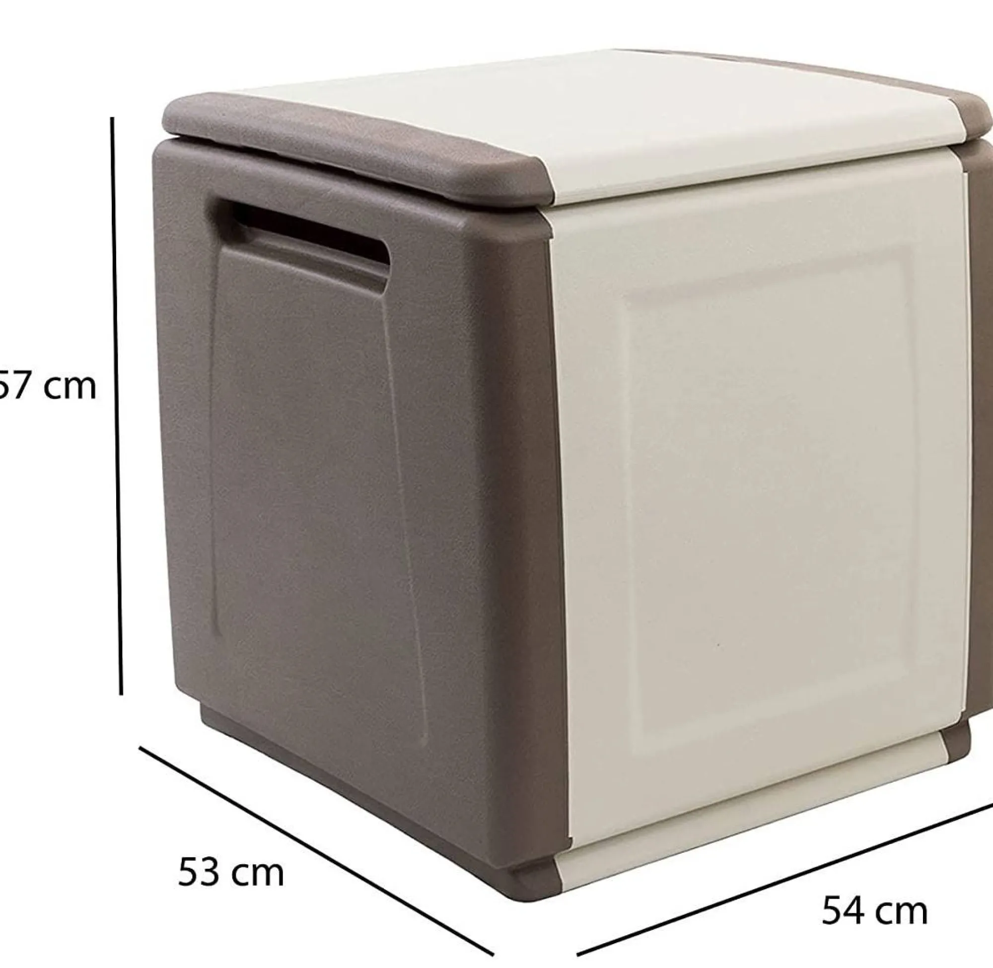 Baule Azziuro, 54x53h57 cm, Beige e Marrone<Dmora Sale