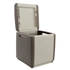 Baule Azziuro, 54x53h57 cm, Beige e Marrone<Dmora Sale