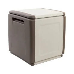Baule Azziuro, 54x53h57 cm, Beige e Marrone<Dmora Sale