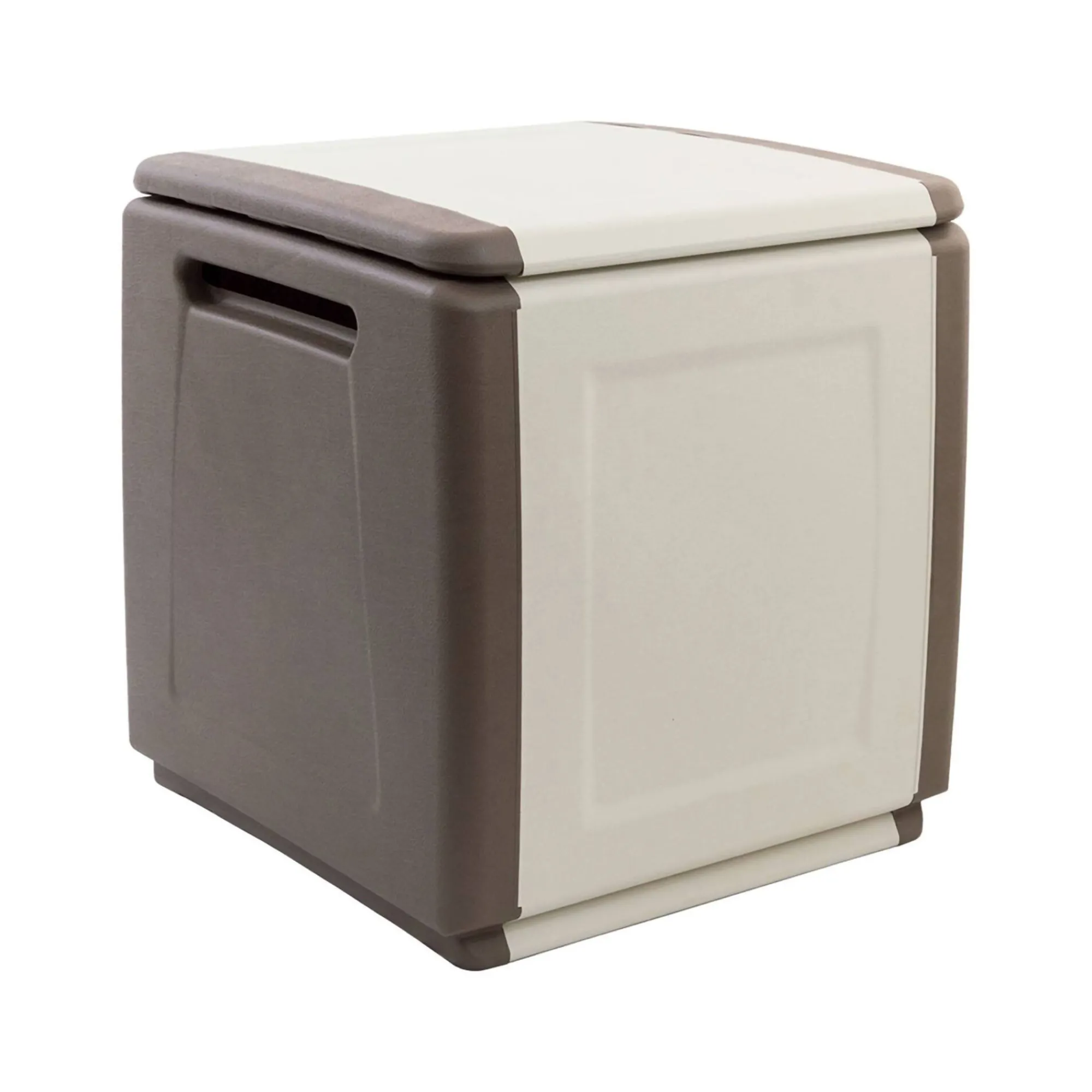 Baule Azziuro, 54x53h57 cm, Beige e Marrone<Dmora Sale
