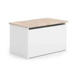 Baule Swami, 40x42 h73 cm, Bianco e Rovere<Dmora Cheap