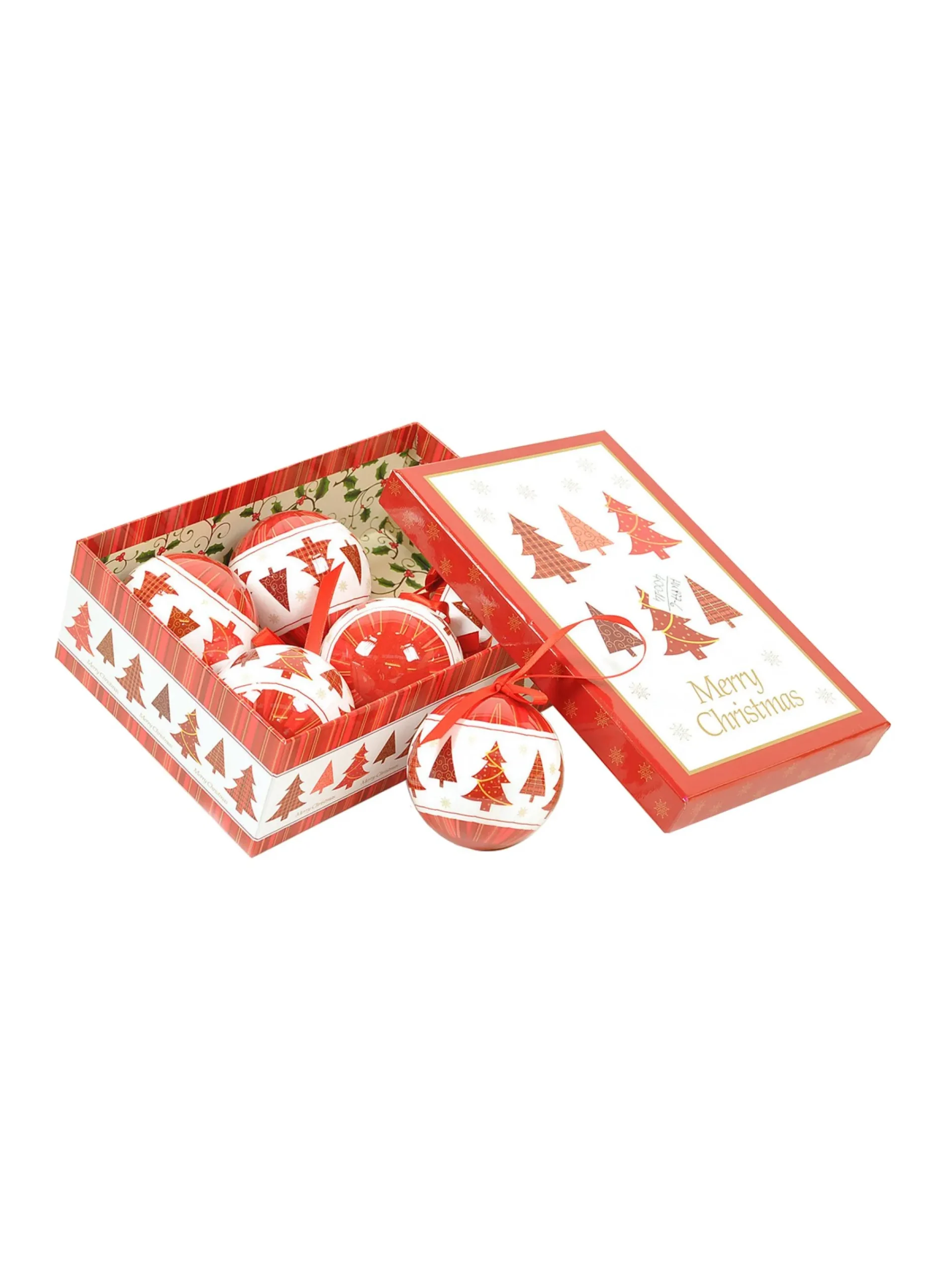 Box 6 sfere natalizie, bianco e<Dmora Shop