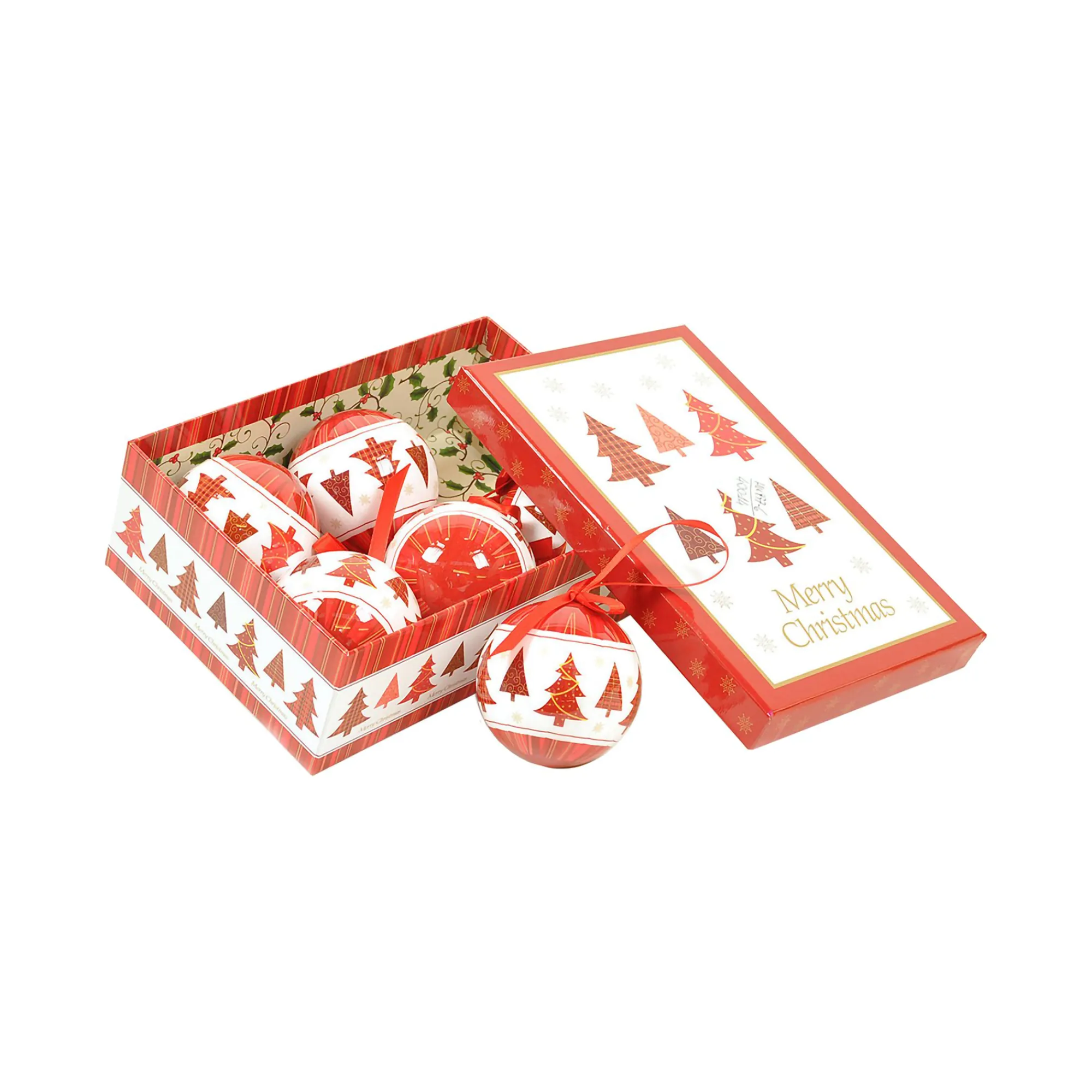 Box 6 sfere natalizie, bianco e<Dmora Shop