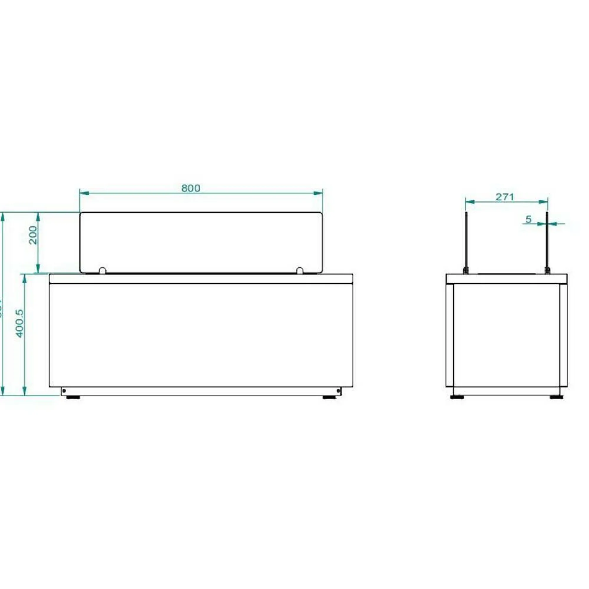 Camino a bioetanolo Arena, 40x100 h40 cm,<Dmora Discount