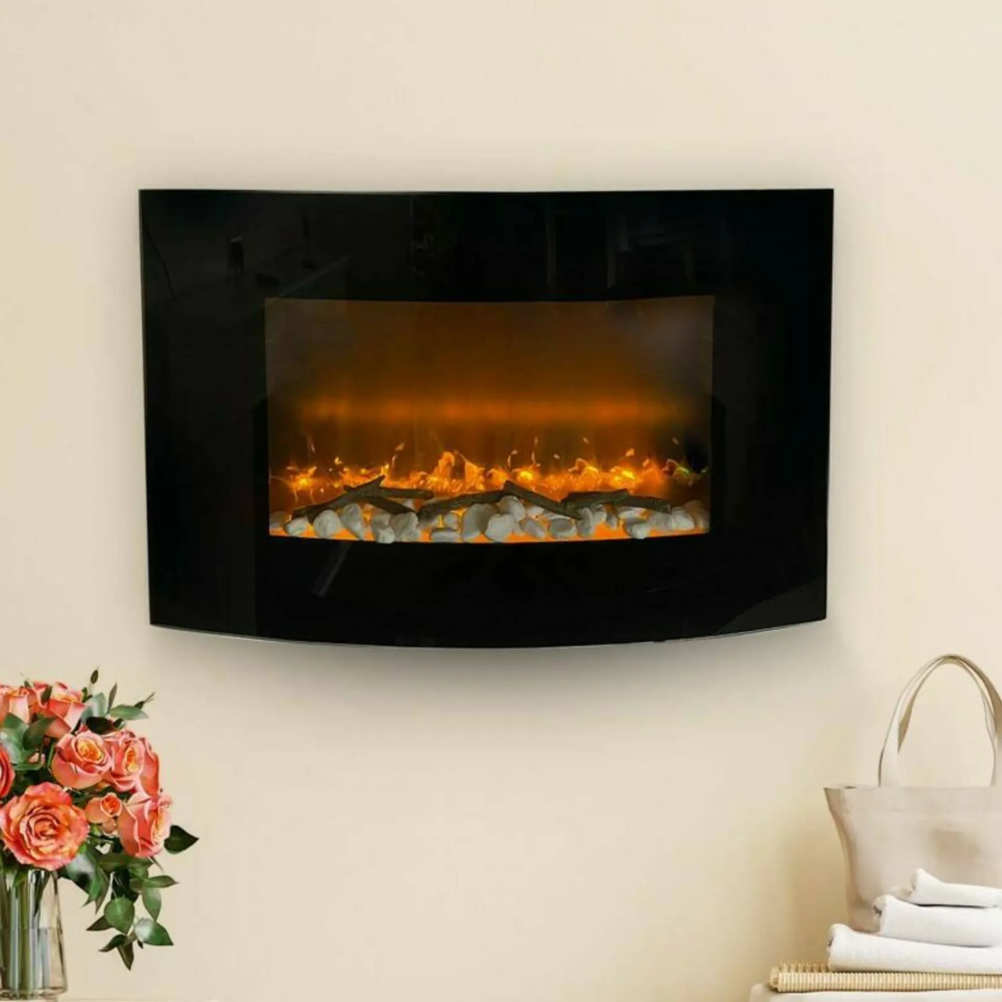 Camino elettrico Stockholm, 14x89 h56 cm,<Dmora Shop