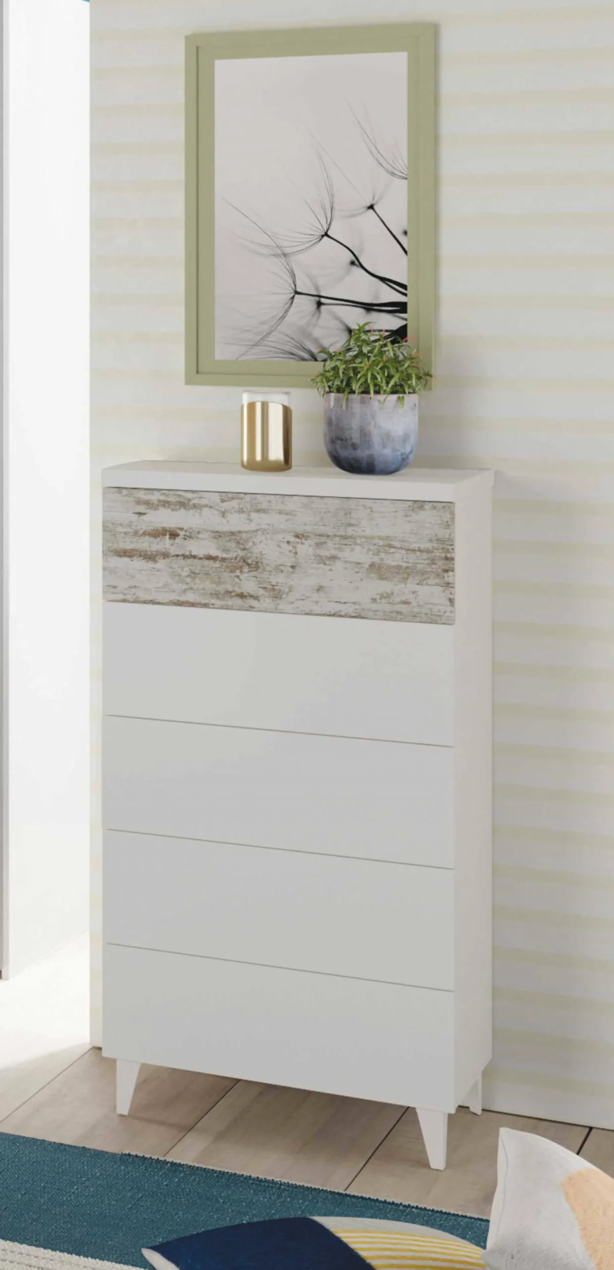Cassettiera Aaron, 61x40h117 cm, con dettaglio<Dmora Sale