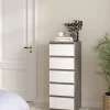 Cassettiera Achaldi, 50x40 h111 cm, Cemento e Bianco<Dmora Fashion