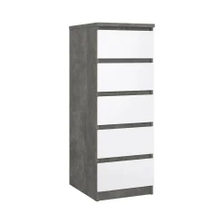 Cassettiera Achaldi, 50x40 h111 cm, Cemento e Bianco<Dmora Fashion
