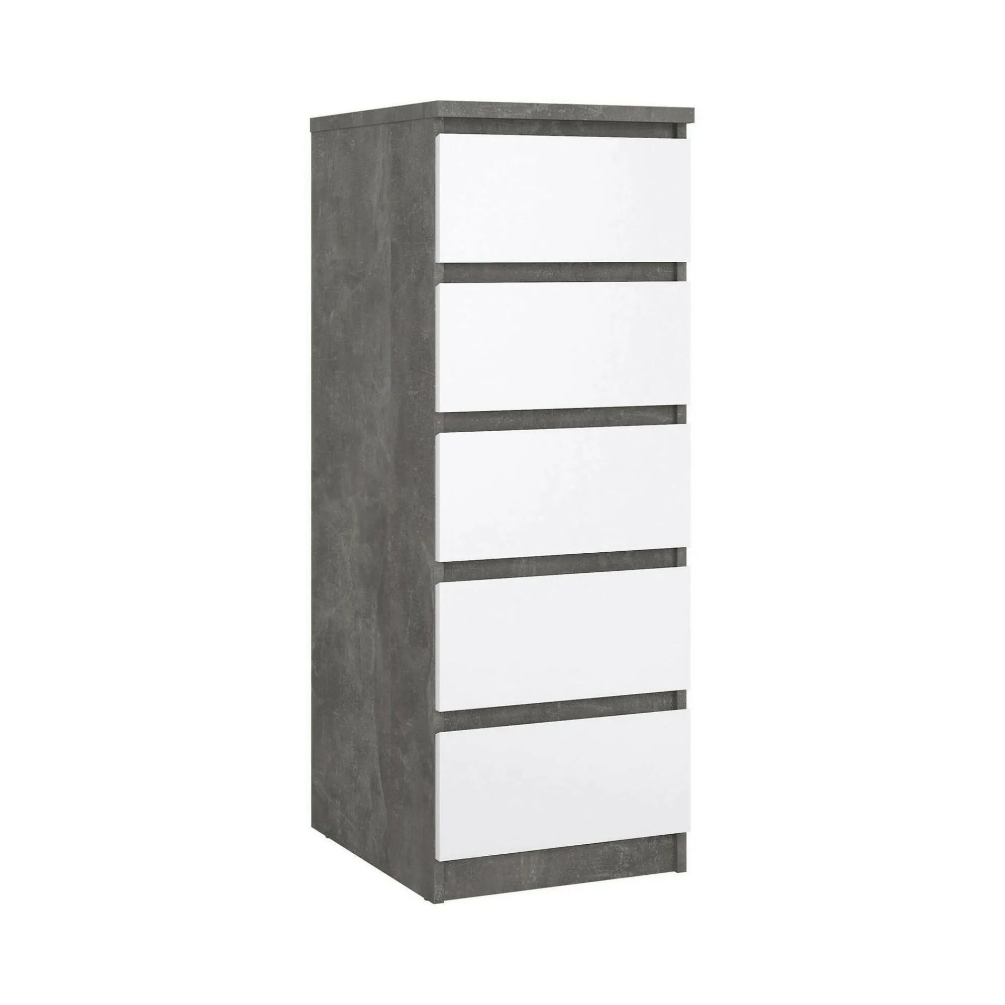 Cassettiera Achaldi, 50x40 h111 cm, Cemento e Bianco<Dmora Fashion