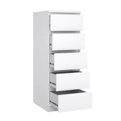 Cassettiera Achaldi, 40x50 h111 cm, Bianco<Dmora Cheap