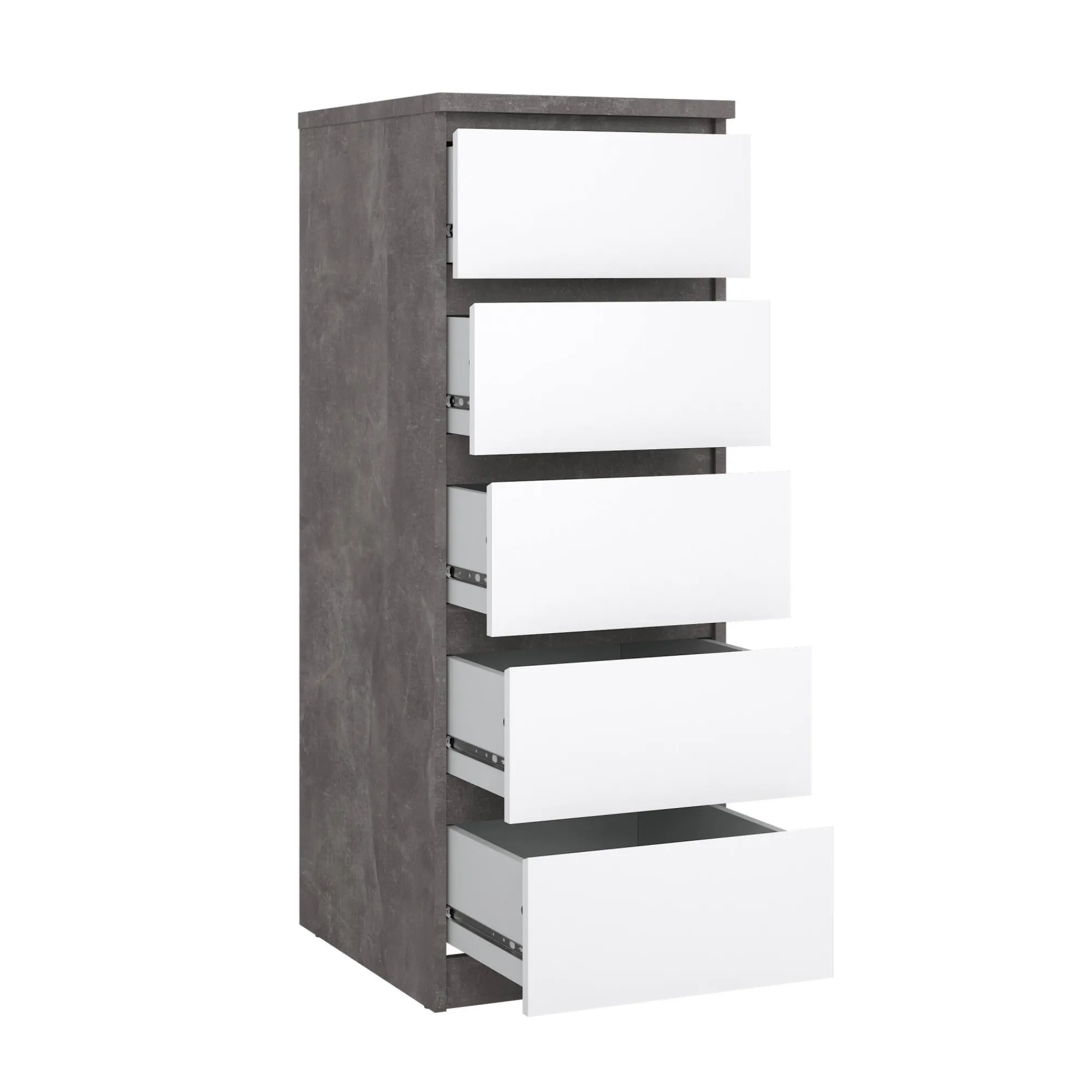 Cassettiera Achaldi, 50x40 h111 cm, Cemento e Bianco<Dmora Fashion