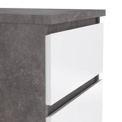 Cassettiera Achaldi, 50x40 h111 cm, Cemento e Bianco<Dmora Fashion