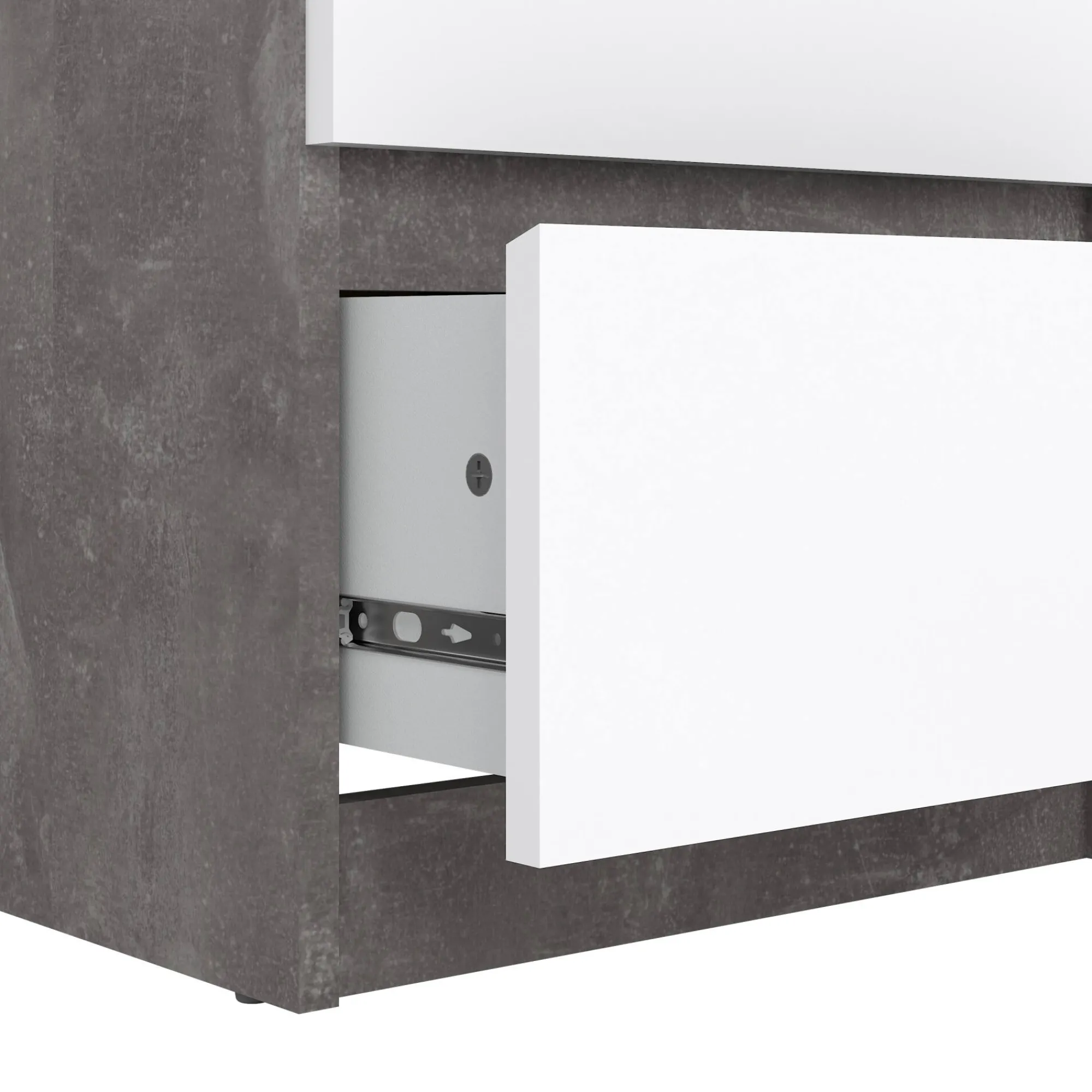 Cassettiera Achaldi, 50x40 h111 cm, Cemento e Bianco<Dmora Fashion