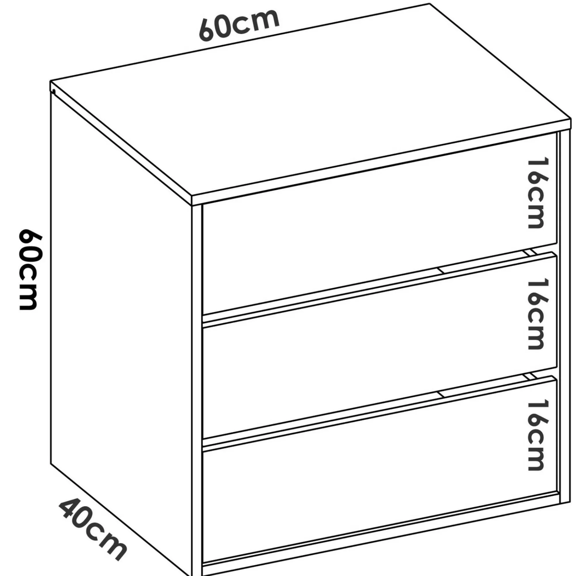Cassettiera Ackerman, 60x40h60 cm,<Dmora New
