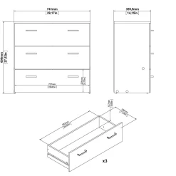 Cassettiera Adal, 74x36 h70 cm,<Dmora Best Sale