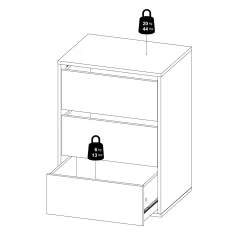 Cassettiera Adonino, 51x40 h70 cm,<Dmora Fashion