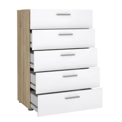 Cassettiera Alf, 70x40 h102 cm, Quercia e Bianco<Dmora Best