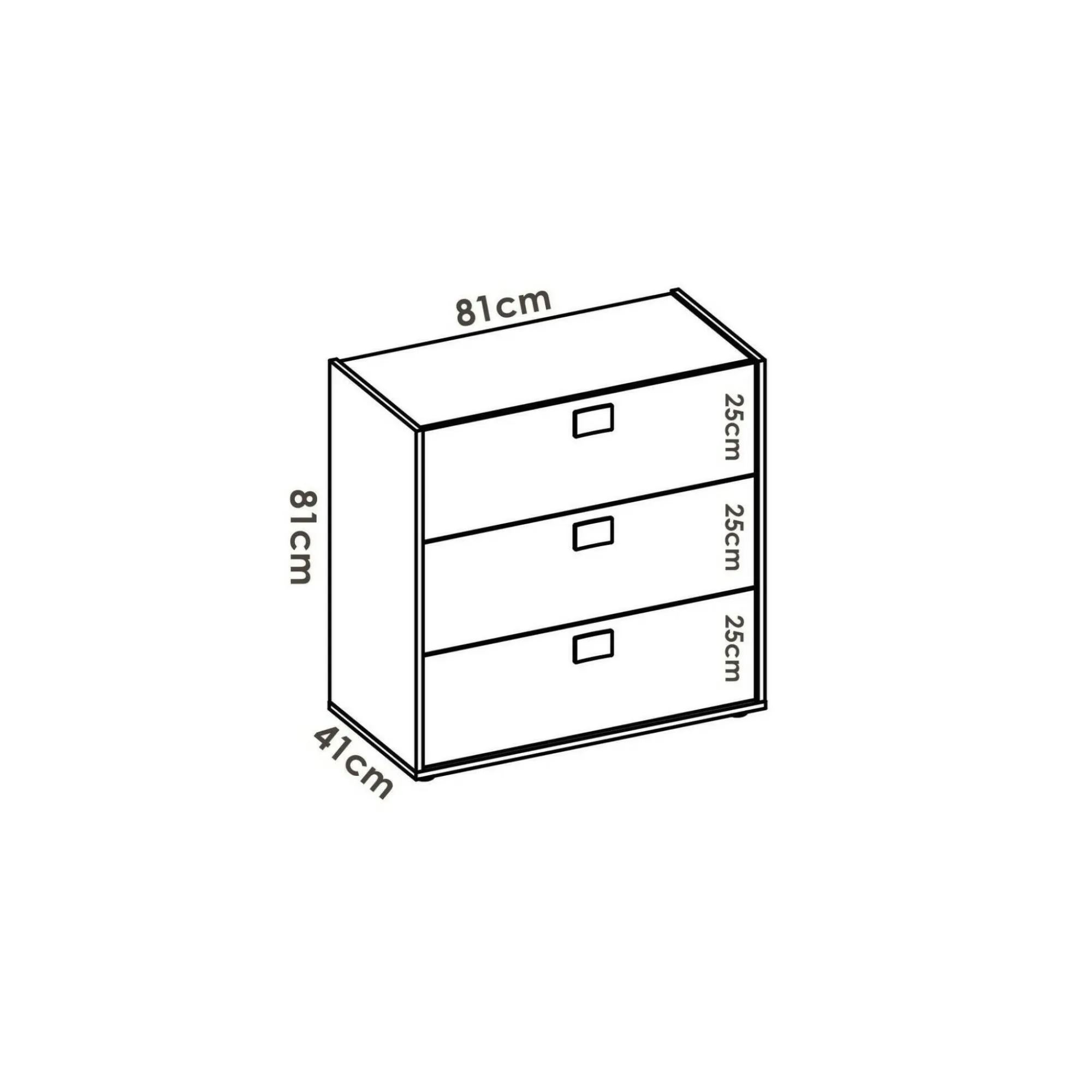 Cassettiera Alibaba, 80x43h81 cm, Rovere e Bianco<Dmora Discount