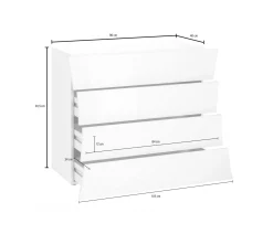 Cassettiera Annapaola, cm 98x40h82,<Dmora Cheap