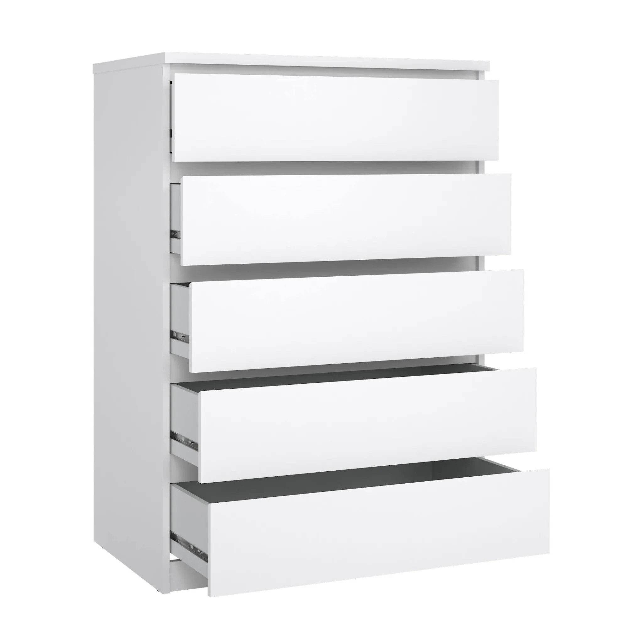 Cassettiera Ansel, 77x50 h111 cm, Bianco<Dmora New