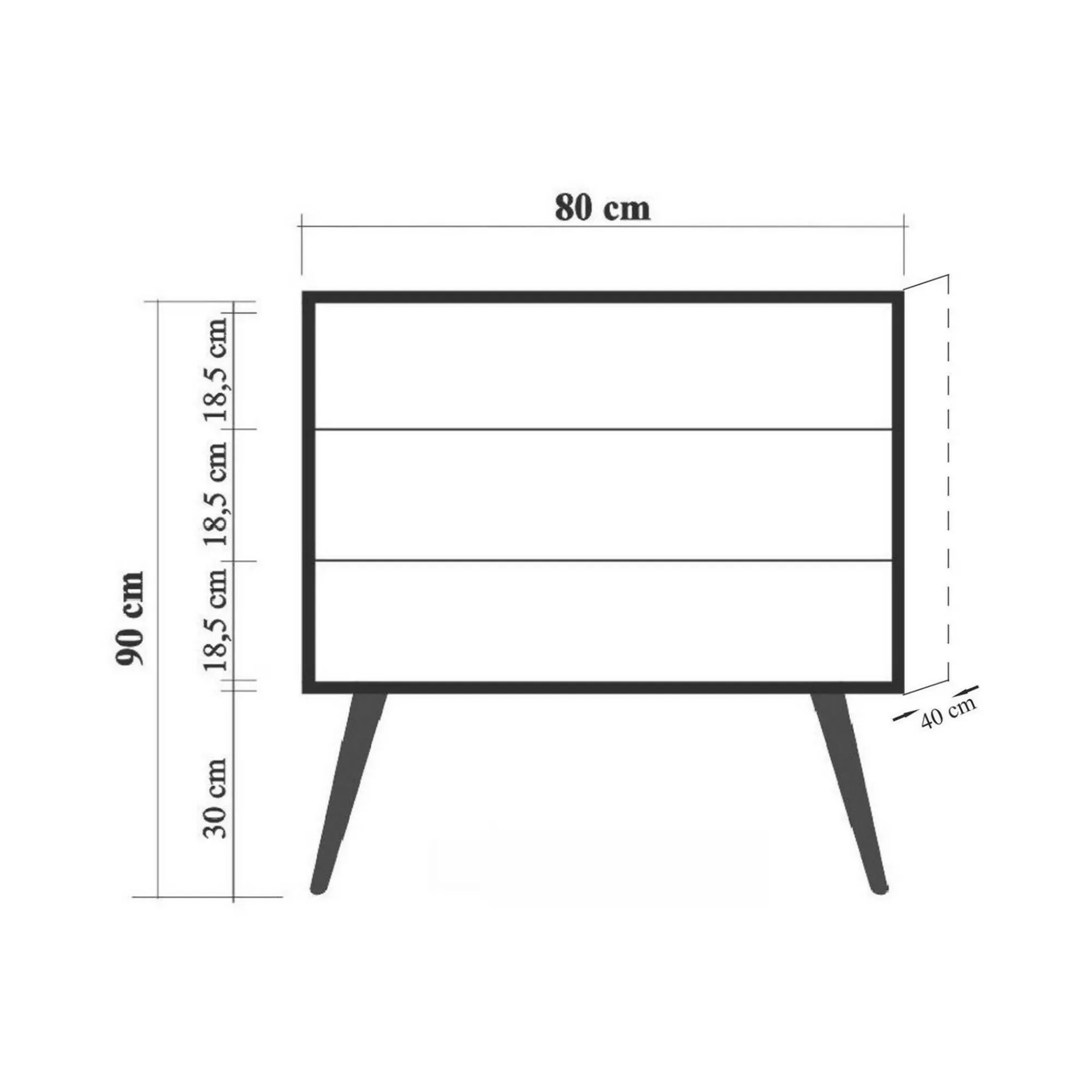 Cassettiera Apricale, 80x40h89 cm,<Dmora Flash Sale