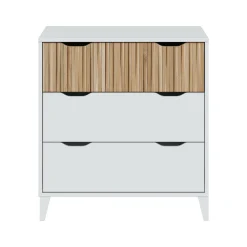 Cassettiera Archi, 71x40 h76 cm, Bianco e Rovere<Dmora Best Sale