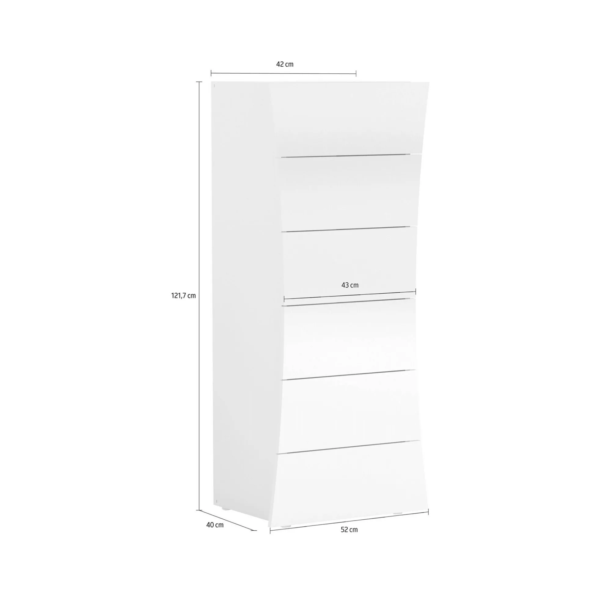 Cassettiera Arignano, cm 50x40h122,<Dmora Outlet