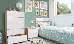 Cassettiera Armenia, 60x40h110 cm, Rovere e Bianco<Dmora Outlet