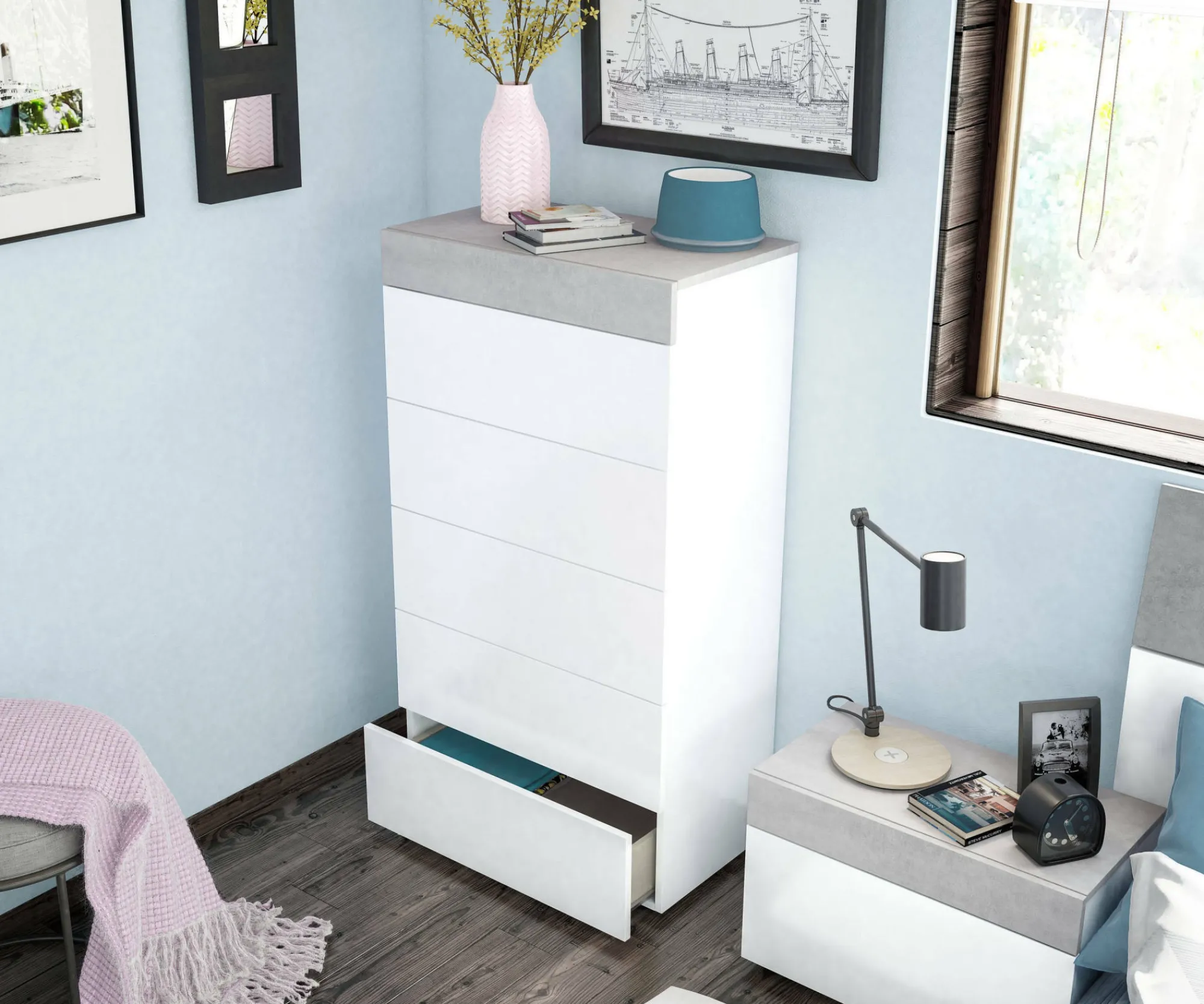 Cassettiera Armo, 61x40h118 cm,<Dmora New