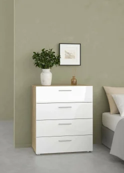 Cassettiera Asam, 70x40 h82 cm, Quercia e Bianco<Dmora Cheap