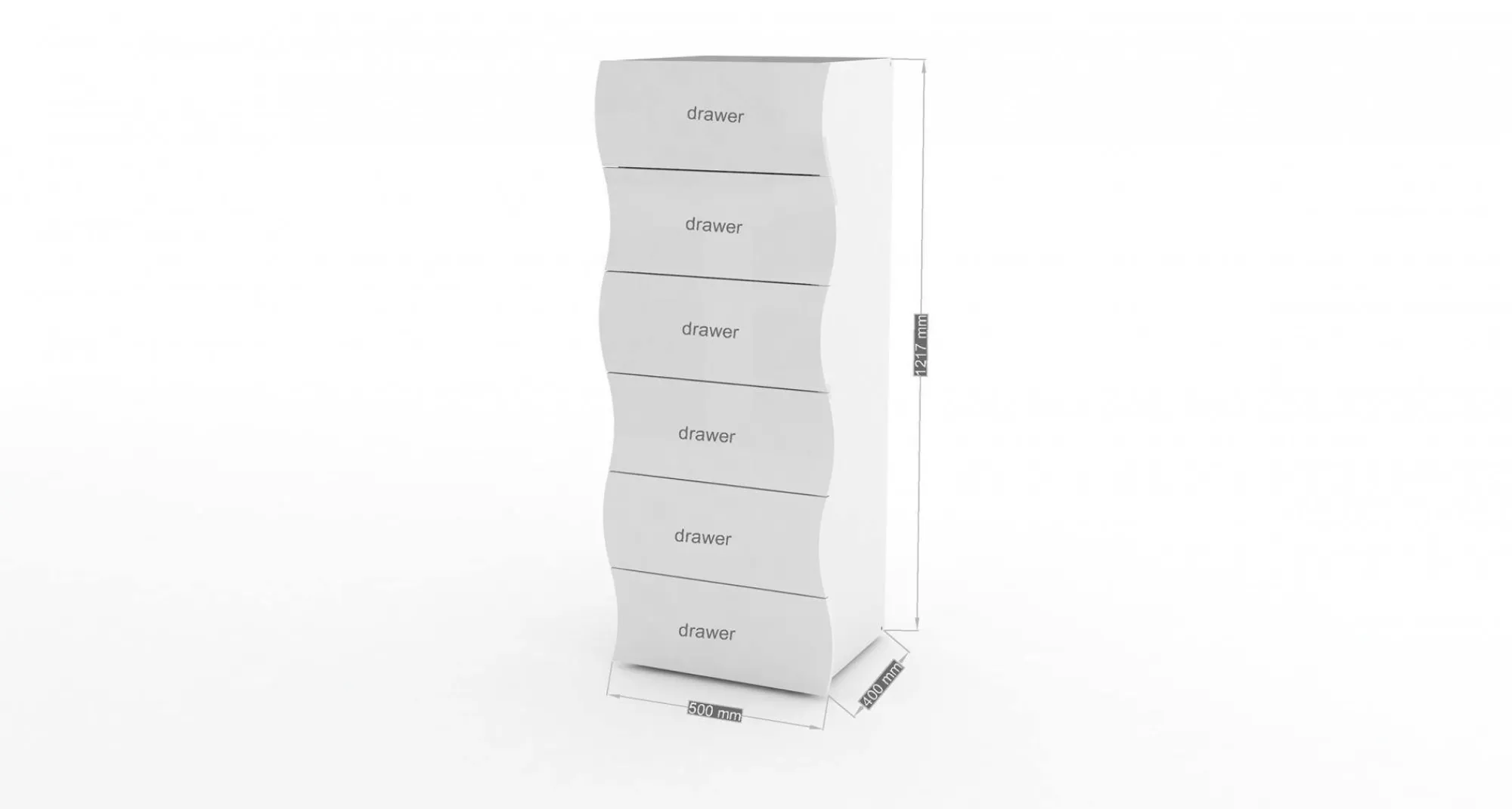 Cassettiera Asch, cm 50x40h122,<Dmora Outlet